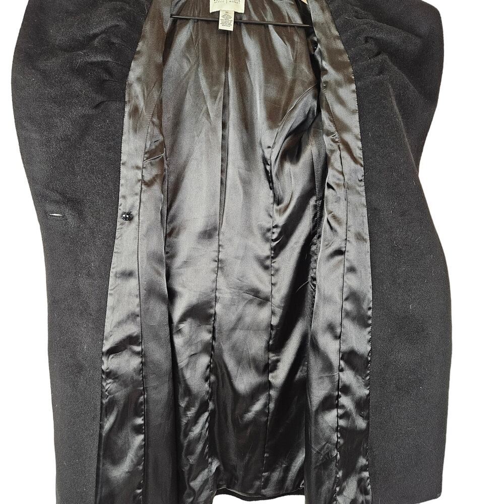 White House Black Market Wool Angora Long Black C… - image 6